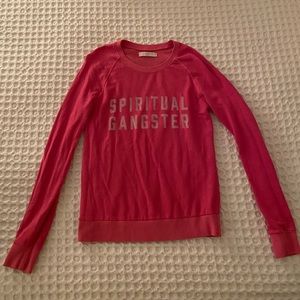 Spiritual Gangster small hot pink sweater